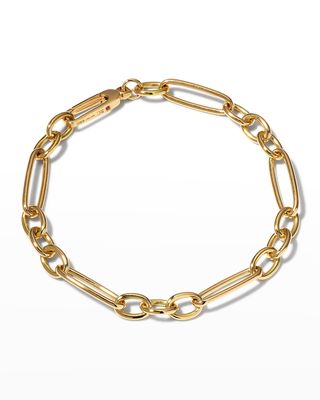 Yellow Gold Alternating Long and Short Oval Link Bracelet