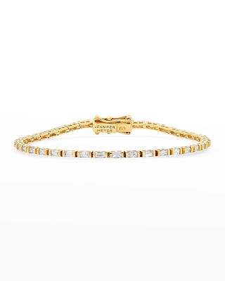 Yellow Gold Baguette Diamond Tennis Bracelet