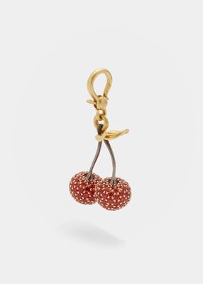 Yellow Gold Cherry Charm with Red and Yellow Sapphires
