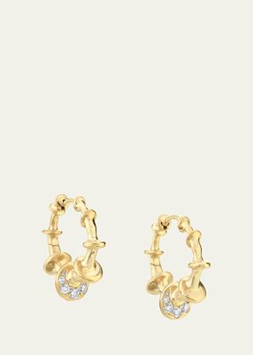 Yellow Gold Chrona Hoop Earrings with Diamonds