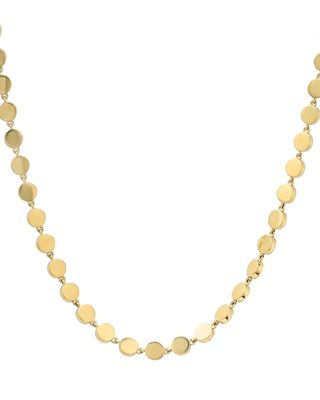 Yellow Gold Circle-Link Necklace, 15"L