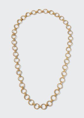 Yellow Gold Circle Rope Link Necklace