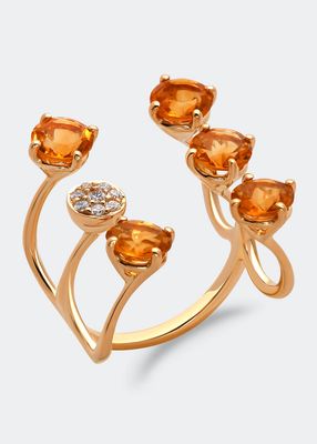 Yellow Gold Citrine Ring from The Aurore Collection, Size 7