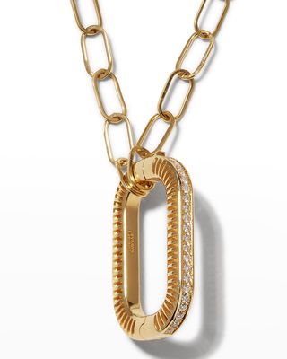 Yellow Gold Diamond Lock Necklace