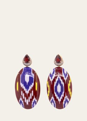 Yellow Gold Earrings with Diamonds and Garnets