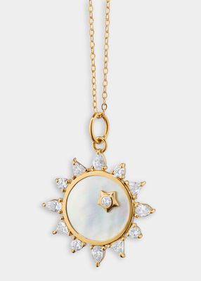 Yellow Gold "Happiness" Sun Charm Necklace