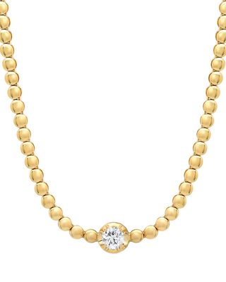 Yellow Gold Illusion-Set Diamond Mini Bezel Tennis Necklace