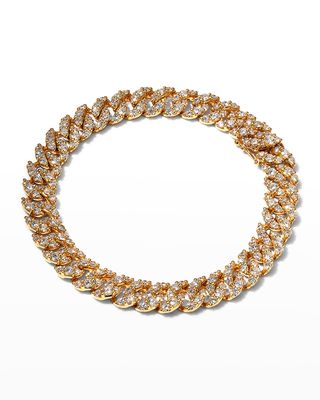 Yellow Gold Link Bracelet with Pave Diamonds, 8.06tcw