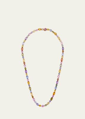 Yellow Gold Necklace with Multicolor Sapphires