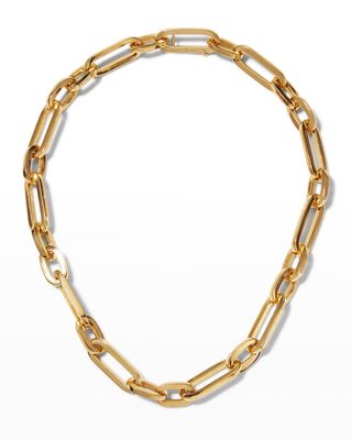 Yellow Gold Paperclip Collar Necklace