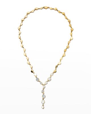Yellow Gold Pebble Necklace with Mother-of-Pearl and Diamonds