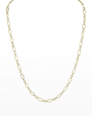 Yellow Gold Petite 'Paperclip' Layering Chain Necklace, 22"L