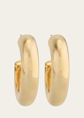 Yellow Gold-Plated Clip-On Hoop Earrings