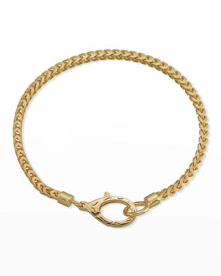 Yellow Gold Plated Silver Bracelet with Matte Chain and Polished Clasp