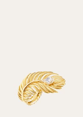 Yellow Gold Plume de Paon Ring with Diamond