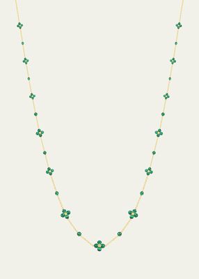 Yellow Gold Sequence Necklace With Malachite