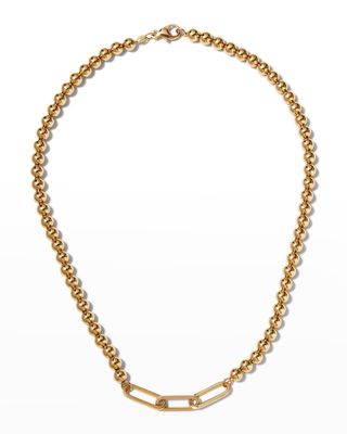 Yellow Gold Small Ball-Chain Multi-Link Necklace