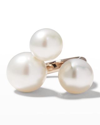Yellow Gold South Sea 3-Pearl Ring