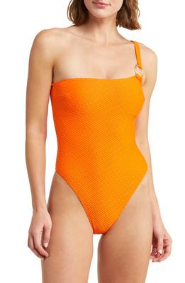 YELLOW THE LABEL Dionne Textured One-Piece Swimsuit in Tango
