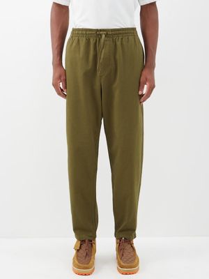 YMC - Alva Cotton-herringbone Trousers - Mens - Green