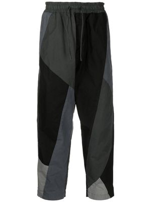 YMC Alva patchwork-design trousers - Black