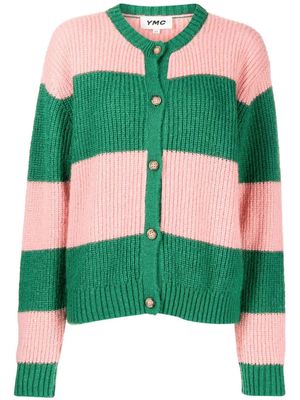 YMC Atomic two-tone knitted cardigan - Pink
