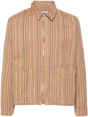 YMC Bay City striped shirt jacket - Neutrals