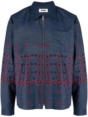 YMC Bowie embroidered denim jacket - Blue