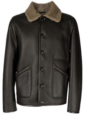 YMC Brainticket Mk2 leather jacket - Brown