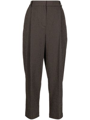 YMC check-print tailored trousers - Brown