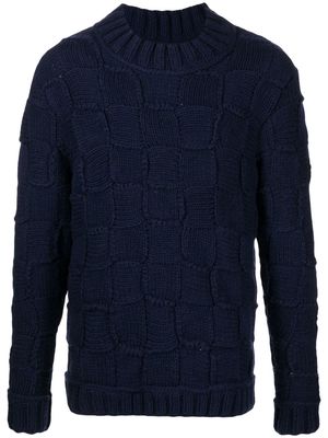 YMC chunky-knit long-sleeved jumper - Blue