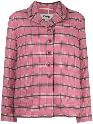 YMC City check-print jacket - Pink