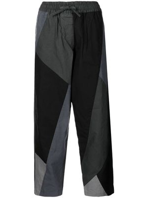 YMC colour-block cropped trousers - Black