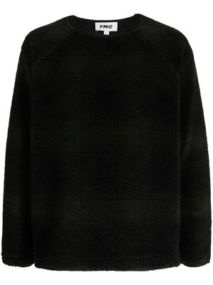 YMC crew-neck fleece-texture sweatshirt - Green