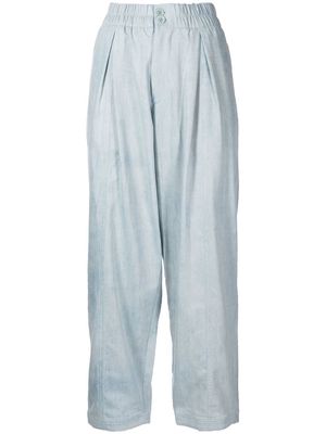 YMC cropped pleated trousers - Blue
