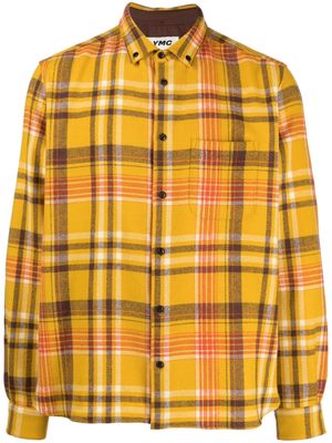 YMC Dean check-print cotton shirt - Yellow