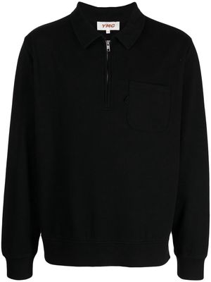YMC Earth Sugden short-zip sweatshirt - Black