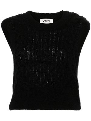 YMC Farrow cable-knit vest - Black