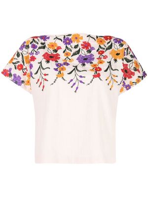 YMC floral embroidered T-shirt - Pink