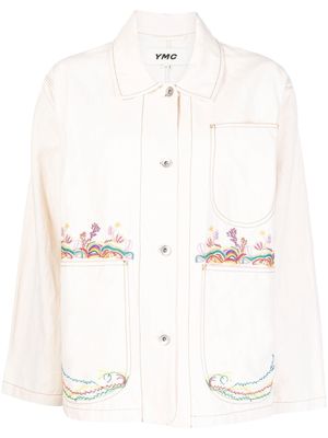 YMC floral-print long-sleeve jacket - Yellow