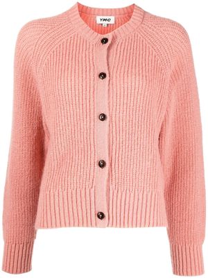 YMC Foxtail ribbed-knit cardigan - Pink