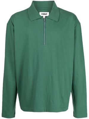 YMC Frat half-zip T-shirt - Green
