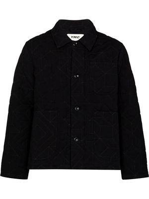 YMC graphic-pattern quilted jacket - Black