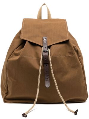 YMC Herringbone cotton backpack - Brown