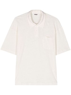 YMC Ivy linen blend polo shirt - White