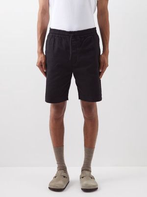 YMC - Jay Drawstring Cotton-twill Shorts - Mens - Black
