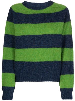 YMC Jets stripe-print knit jumper - Green