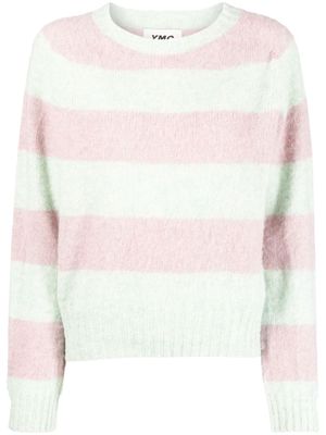YMC Jets striped crewneck jumper - Green