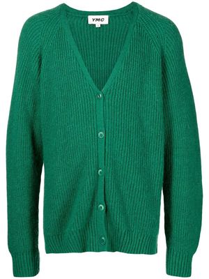 YMC Kurt ribbed-knit cardigan - Green