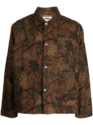 YMC Labour Chore leaf-print jacket - Brown